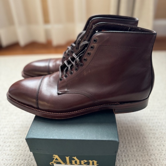 Alden Shoes Men\'s Straight Tip Boot Dark Brown main image 5